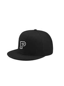 1pc Unisex Gothic Style White Letter Print Hippie Baseball Cap, Adjustable Snapback Flat Brim Hiphop Sun Hat, Suitable For Travel, Vacation, Sports, Beach, Campus, Cruise, Y2K Style, Best Christmas And Halloween Holiday Gift - Black - View 6