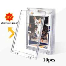 10 Uds.Portatarjetas transparente 35pt tipo atracción magnética estuche de exposición de tarjetas deportivas para baloncesto TCG funda protectora de plástico duro GMYD - T-1466 PS - Ver 1