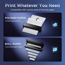 Phomemo Portable Thermal Printer Compatible For Home/Office, Wireless Wireless & App Printer Suitable For Travel, Labeling, Receipts, Invoices, 10 Sheets Of Thermal Paper Printer With Paper Compatibility For Smartphones/Tablets (No Ink) - Black Printer + 10 Sheets Of Thermal Paper - View 5
