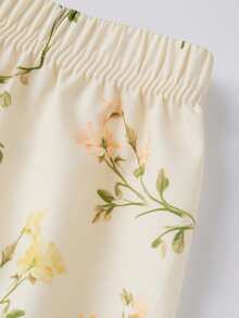 Women's Summer Pajamas Set Stylish Floral Print Tie Shoulder Tops With Pants Lounge Wear 2 Pcs Set - 混合色 - 查看 8