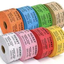 1卷500张连续编号的抽奖券，适用于活动、课堂奖励、电影之夜、奖品、活动用品，采用防撕裂材料，派对组织者可使用纸板，嘉年华门票，提供多种颜色选择（250对） - 查看 8