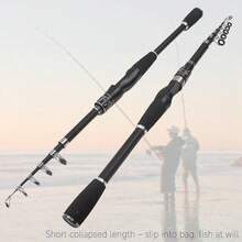 2.1m/2.4m Telescopic Fishing Rod, Fiberglass Material, Suitable For Various Water Bodies, Medium Power - Black - View 6
