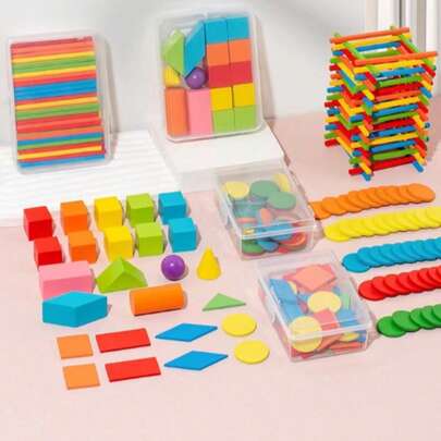 Back To School Supplies, 1st Grade Educational Tools, 3D Geometric Shapes, Wooden Cube Building Blocks, Smooth Texture Without Burrs, Comfortable Touch, Aesthetically Color Combinations, Cultivate Keen Color Sense, Selected Solid Wood Material, Durable And Crack-Resistant, Suitable Size For Easy Storage.