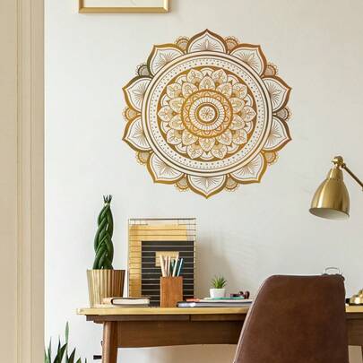 Hình dán tường Mandala hoa văn cổ điển, trang trí nhà cửa sáng tạo cho phòng khách, phòng ngủ, phòng học.