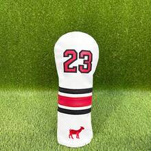 Funda para cabeza de palo de golf, bordada con #23, se ajusta a múltiples tamaños, elegante, accesorio de golf - Blanco - Ver 9