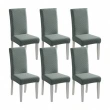 1/2/4/6pcs Stretch Jacquard Chair Covers, Removable & Washable, Suitable For Home, Restaurant, Party - one-size - View 53
