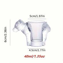 1pc 1.35oz Creative Animal Shaped Glass Shot Glass, Featuring Thick And Durable Design, Creative Animal Shaped Liquor Glass, Thick Bottom Spirits/Cocktail Glass - Multicolor - View 11