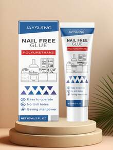 JUE FISH 1pc/60g Household No-Drill Glue, Daily Home Use Fast-Drying Adhesive Suitable For Multiple Surfaces, No Damage To Walls Or Furniture, Strong Bonding, Long-Lasting And Durable, Quick Drying And Setting, Easy To Use, Waterproof And Moisture-Proof, Indoor And Outdoor Universal - Home-use Nail-free Adhesive - View 13