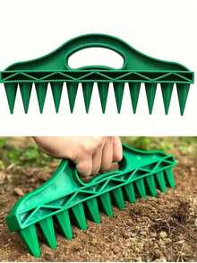 1pc Soil Auger Tool, Gardening Seeding Spacing Tool, Suitable For Farmland And Vegetable Planting, Plastic Agricultural Rake, Non-Electric - A - View 2