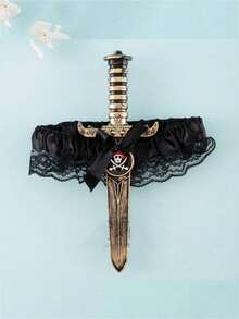 Carnival Easter Sexy Lady Black And Red Lace Bow Foot Covers, Pirate Foot Covers, Performance Ball Supplies, Sexy Leg Covers, Masquerade Ball Props Multi-Element Mixed Set Combination - Multicolor - View 11