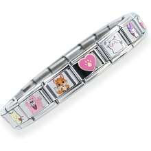 Complete Italian Charm Bracelet Set With 18 Customizable Charms - CutePal's - View 1