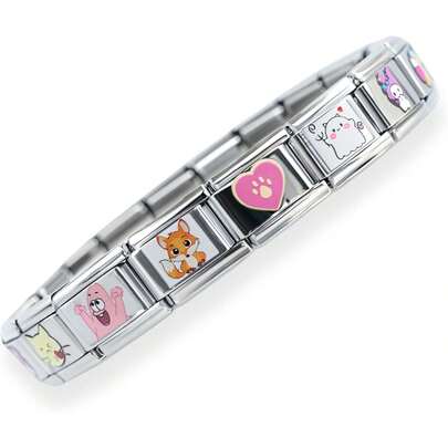 Complete Italian Charm Bracelet Set With 18 Customizable Charms