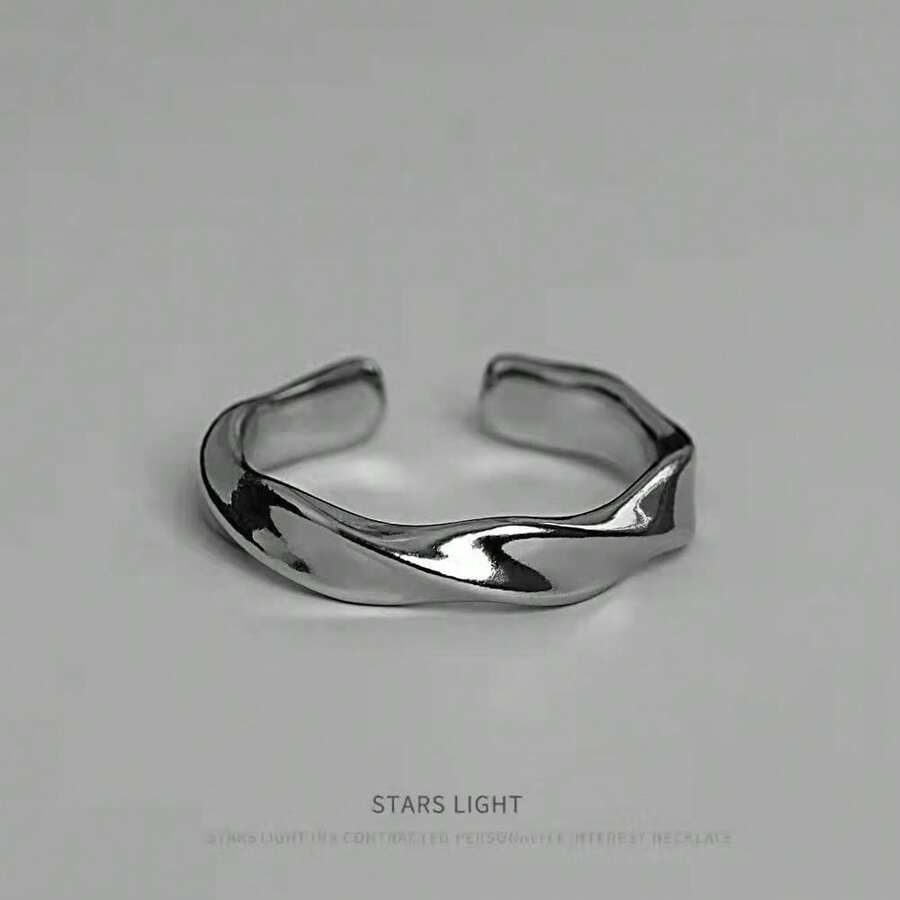 1 pieza Anillo de infinito Moebius minimalista, anillo geométrico de un solo dedo para uso sin compromiso - geometría - Ver 1