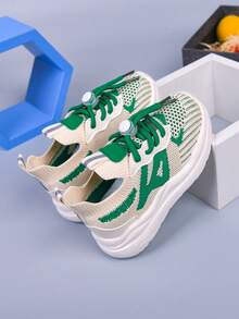 Kids' Mesh Slip-On Casual Sports Shoes - Green - View 4