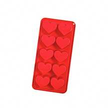 10-Cavity Reusable Silicone Heart-Shaped Ice Cube Tray - For Making Cocktails, Smoothies And Frozen Desserts - Multicolor - View 12