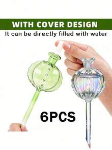 1/2/4/6/10个装仙人掌造型自动浇水装置，塑料浇水球，可爱装饰，绿色仙人掌造型，PVC材质，滴灌自动浇水球，大容量，窄口设计延长浇水时间，适用于室内外植物 - 彩色 - 查看 25