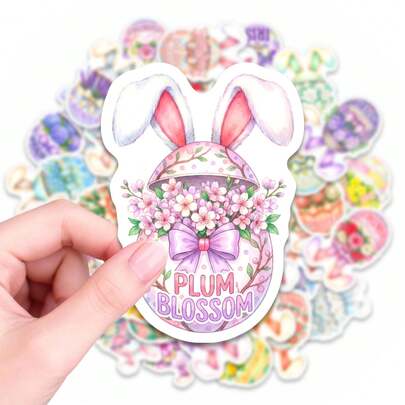 50 ملصق أذن أرنب بيضة عيد الفصح بتصميم الزهور المائية، ملصقات زخرفية ملونة لحفلات عيد الفصح، تغليف الهدايا، تجليد الكتب، الكمبيوتر المحمول، زجاجة المياه، غطاء الهاتف، الدفتر، النافذة، الحائط، صنع البطاقات، مشاريع الحرف اليدوية، هدايا الحفلات، ديكور المنزل، احتفالات العطلات، المخطط اليومي