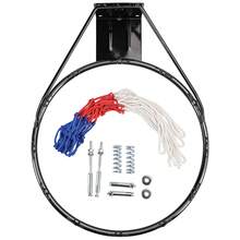 Dripex Massiver Basketballkorb Ø45 cm Wandmontage Basketballnetz mit Stahlring Basketballring mit Netz für In- und Outdoor - Schwarz - Übersicht 5