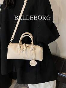 BELLEBORG Tas Tangan Wanita Elegan, Serbaguna, dan Bertekstur Gaya Vintage - Krem - View 5