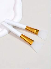 2 piezas Aplicador de máscara facial de silicona suave, Cepillo de silicona para máscara, Cepillo mezclador de máscara de barro, Herramientas de maquillaje para salón de belleza, Adecuado para principiantes - Multicolor - Ver 3