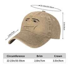 Anime Robot Robloxs Face Fashion Retro Washed Denim Hat - Khaki - View 6