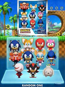 Sega 1个世嘉官方授权索尼克神秘盲袋夹子钥匙扣，随机一个索尼克和塔尔斯或其他角色，刺猬索尼克3D动漫角色系列盲袋钥匙扣，周年纪念、圣诞节、万圣节礼物，送给家人朋友 - 彩色 - 查看 3