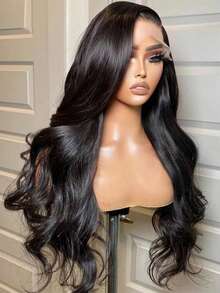 30英寸波浪假发，13x4高清蕾丝前假发和5*5蕾丝闭合假发，真人发混纺，30英寸波浪，180%/200%密度预修剪巴西假发，女士蕾丝前假发，无需胶水 - 自然色&黑色系 - 查看 1