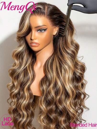 13x4 13x6 5X5 Highlight Piano Color Body Wave Hair Wigs Glueless HD Transparent Lace Frontal Humen Blended Hair Wig Glueless Wig 180 Density 8-34 Inch Lace Front Brazilian Hair Wig For Women With Baby Hair Natural Hairline No Glue Blended Hair Wig Natural Look Match All Skin Tones - Multiple Sizes Perfect For Daily Wear & Special Occasions