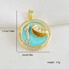 1个铜质心形贝壳圆环吊坠，可DIY手链、项链、脚链饰品，适合作为送给女性/情人节/母亲节/朋友和同事的礼物 - 彩色 - 查看 13