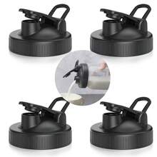 2pcs Wide Mouth Mason Jar Leak-Proof Lids, Reusable Plastic Caps With Flip Spout For Beverages, Salad Dressings, Sauces - View 7