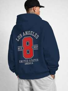 Moletom Blusa Oversized Los Angeles 8 Street Unissex Ref4641 - Azul Marinho - Visão 2