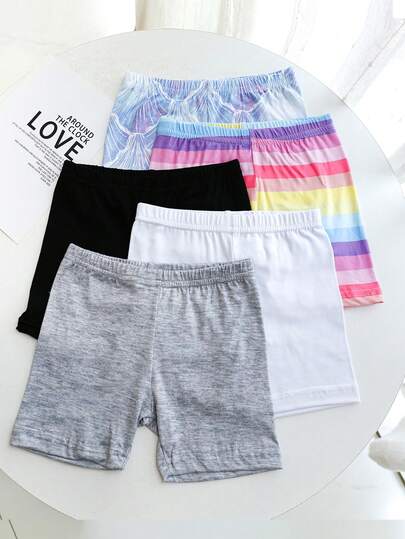 5 chiếc quần short an toàn cho bé gái, nhẹ và thoáng khí, mềm mại và thoải mái, dễ thương và tối giản, phù hợp để phối đồ hàng ngày, mùa hè.