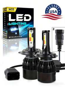 2pcs Strong Light Car Lamp Car Bulb Four Color Conversion H1 H4 H7 9005 9006+H11 6000K LED Headlight Ultra White Kit, Headlight Bulb Fog Light Bulb, ATV UTV Light - H11 - View 2