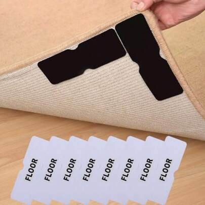 Rug Tape 8PC Rug Corner Grippers Double Sided Reusable Carpet TapeWashable Non Slip Rug Pads Strong Adhesive Rug Grippers Rug Tape Hardwood Floor No Damage