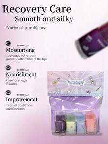 4Pcs Sparkle Joy Lip Care Set – Moisturizing Lip Balm For Hydration, Lip Wrinkle Reduction & Dry Cracked Lips - Multi-flavor - View 3