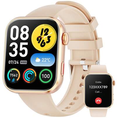 Đồng hồ thông minh theo dõi sức khỏe 1.95 inch dành cho nữ, tích hợp đo nhịp tim, giấc ngủ, nồng độ oxy trong máu, chống nước IP67, nhiều chế độ thể thao. Tương thích với cả hệ điều hành iOS và Android.