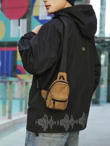 TIANDINGYU 时尚胸包，男女通用，简约小包，酷炫格纹手机袋，休闲街头风迷你腰包，运动骑行手机零钱包，节日礼物 - 彩色 - 查看 9