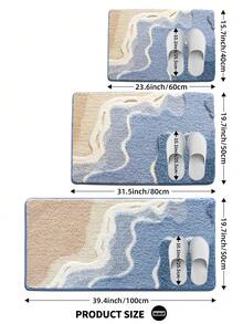 DAJIANG 1件植绒波浪浴室地垫,柔软几何图案超厚浴室地毯,四季皆宜,清新风格,防滑TPR底面,吸水性强,易于清洁,可机洗,柔软舒适,适用于家庭客厅、浴室盥洗台、浴缸、淋浴房、水槽,是家居浴室装饰的理想之选,厚实蓬松,是玄关装饰的完美点缀。 - 彩色 - 查看 3