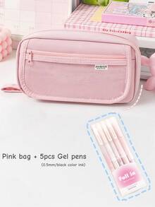 Large Capacity Transparent Pencil Case - Multifunctional Oxford Cloth Stationery Storage Bag With Zipper, Portable Cosmetic Organizer Pouch, Suitable For Office And School Supplies, Pencil Case, Backpack, Back To School Season - Multicolor - View 18