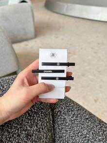 3 SET Chanel Beaute Hair Pin Hair Clip Hair Accessory Limited 6cm Black Novelty - Black - View 7