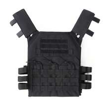 1pc Multifunctional Outdoor Training Vest - Molle System, Adjustable, Suitable For CS Games, Hiking And Fishing, Durable Polyester Material, Suitable For All Seasons. Men's Multifunctional Lightweight Training Vest, Black, Outdoor CS Tactical Vest, Outdoor Camping Vest. - Multicolor - View 4