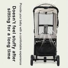 Lightweight Baby Stroller, Foldable Stroller, Widened Sunshade With Zipper, One-Touch Collection, Adjustable Backrest, Breathable Mesh, Easy To Carry, Suitable For Travel - Khaki - View 5