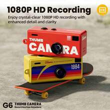 1080P Mini Keychain Camera - 0.96" HD Screen, 8MP Retro SLR Design, 160° Wide Angle, Anti-Lost Strap, Rechargeable Portable DV Camera Suitable For Adults/Teenagers/Outdoor Travel - 查看 3