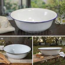 NEW FALCON 36CM ENAMEL WASH BASIN WASHING UP LARGE BOWL WHITE FAENCH VINTAGE - C - 查看 2