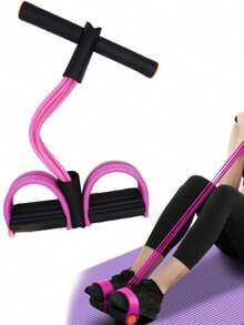 6根紫色PVC材质弹力瑜伽阻力带，适用于全身、核心肌群、手臂和腿部训练，也可用于划船等健身运动。紫色和粉色可选，是运动、健身房和居家锻炼的理想之选。健身配件，适用于减肥、普拉提和力量训练。 - 彩色 - 查看 9