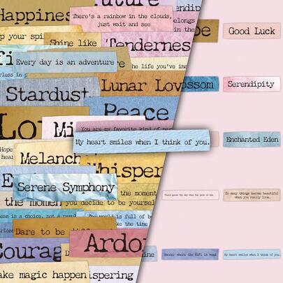 50pcs Vintage English Phrase Mini Notes, Minimalist Healing Quotes, Creative DIY Tissue Box, Skateboard Decor Stickers, INS Style