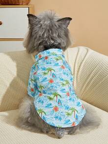 1pc Non-Stretch Polyester Slim Fit British Style Cat & Dog Shirt, Suitable For Small To Medium Pets, Especially Not Suitable For Large Dogs (Product Runs Small, Recommend Ordering 1-2 Sizes Up) - Multicolor - View 7