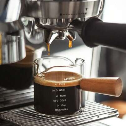 Espresso Measuring Glass Cup Lightweight Material Anti-Corrosion Clear Jug Suitable For Coffee Milk Cook Bakery