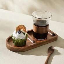 1pc Rosewood Coffee Tray, Food Tray, Snack Tray, Dessert Tray, Cake Tray, Suitable For Cafe, Restaurant, Living Room - 1pc Coffee and Snack Tray - View 12