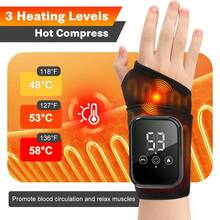 1pc Wireless Electric Wrist Massager With Heating & Vibration, Wrap-Around Design For Hand & Joint Fatigue Relief Massage Pad - View 4